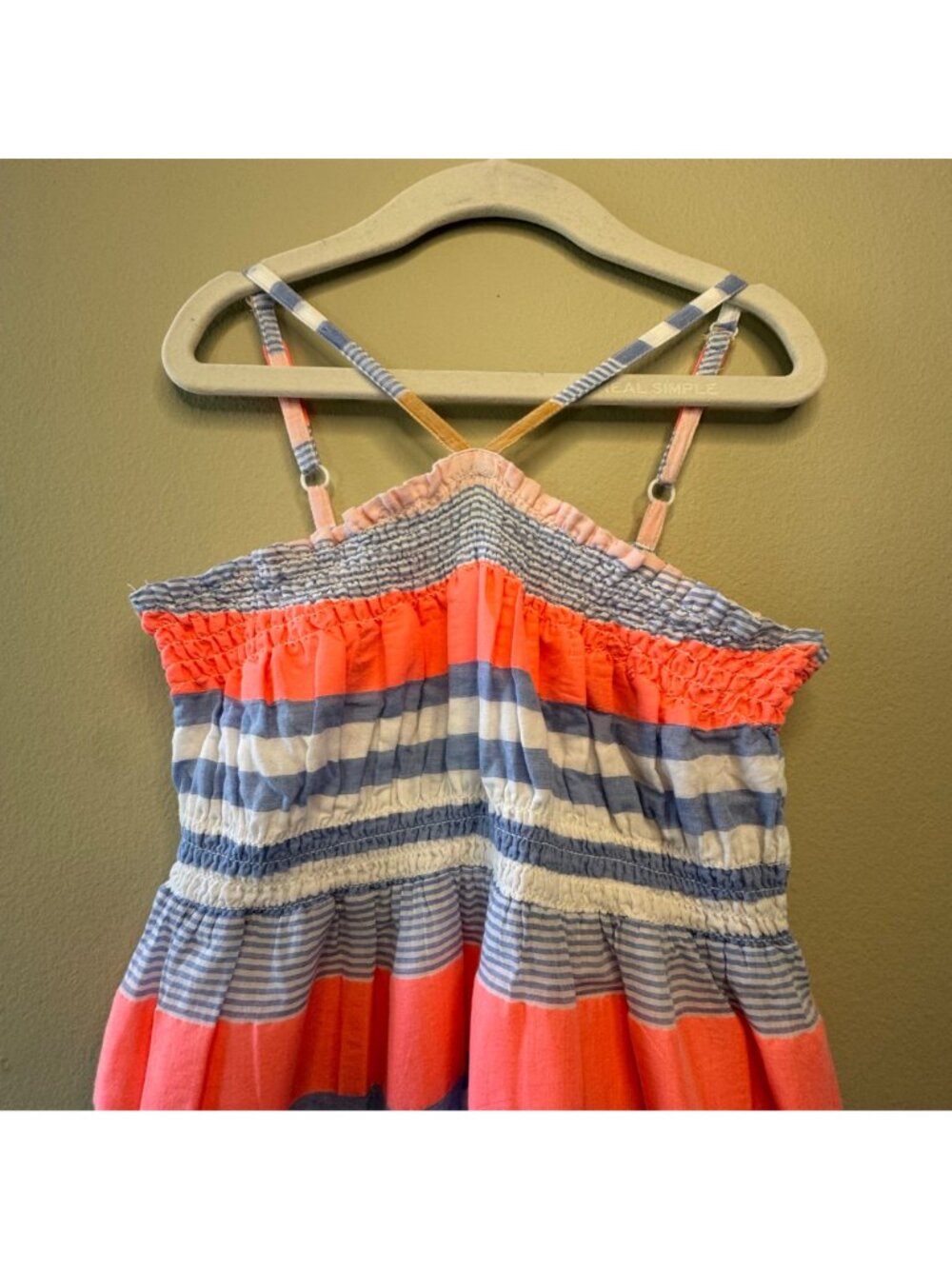 MINI BODEN Striped Midi Sundress Girls 6-7 Strappy Pink Blue Cotton Summer Dress - Picture 3 of 8